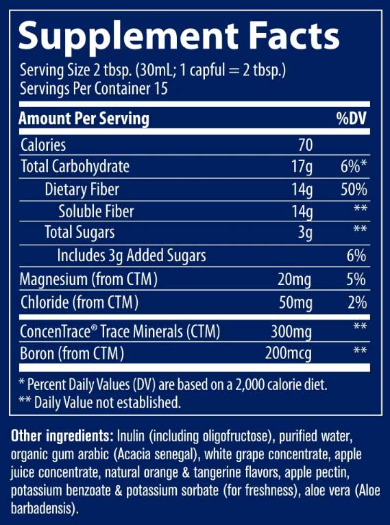 Trace Minerals Research Fiber 14g Ingredients