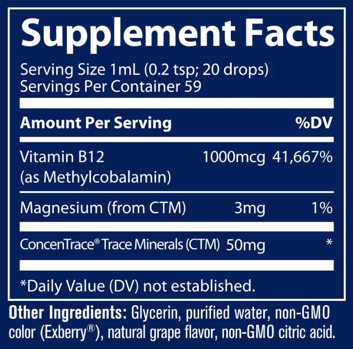 Trace Minerals Research Ionic B12 Ingredients