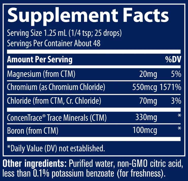 Trace Minerals Research Ionic Chromium Ingredients