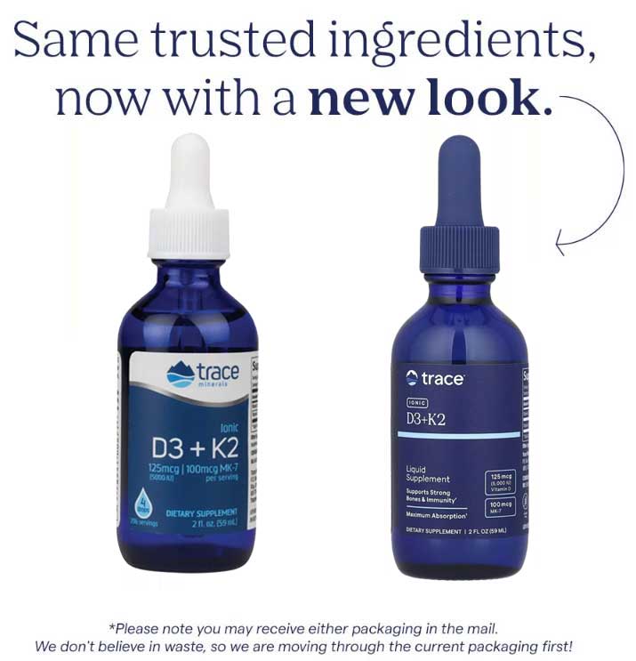 Trace Minerals Research Ionic D3 + K2 New Look