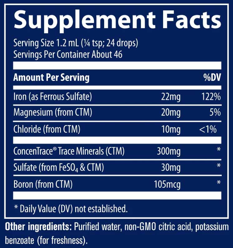 Trace Minerals Research Ionic Iron Ingredients