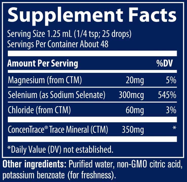Trace Minerals Research Ionic Selenium Ingredients