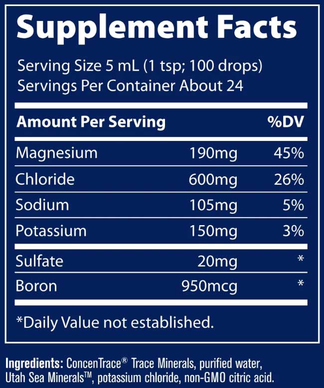 Trace Minerals Research Keto Electrolyte Drops Ingredients