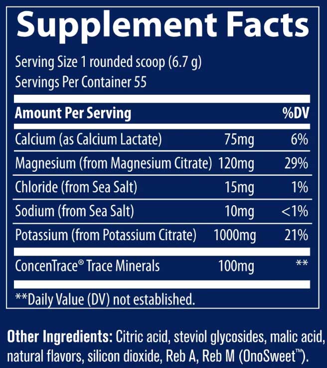 Trace Minerals Research Keto Electrolyte Powder Ingredients