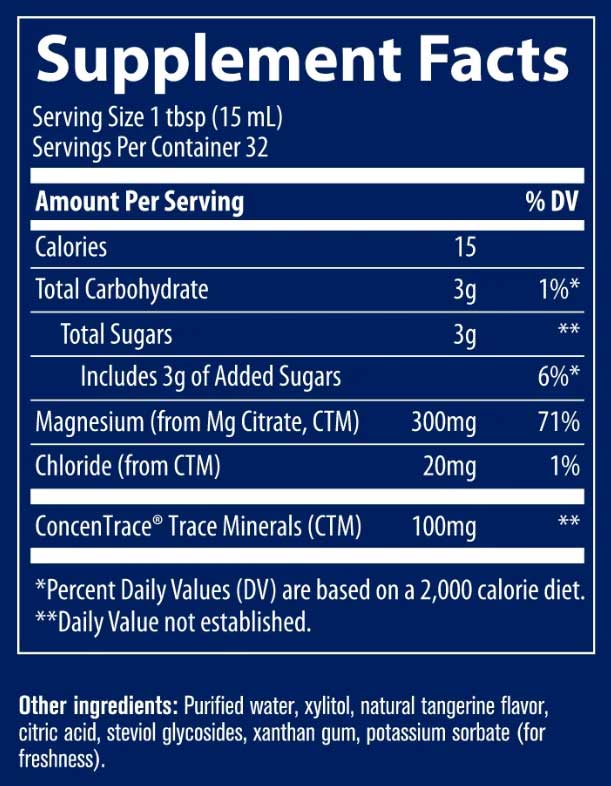 Trace Minerals Research Liquid Magnesium Ingredients