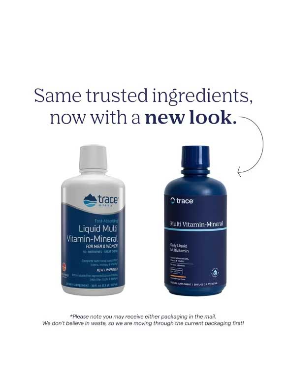 Trace Minerals Research Liquid Multi Vitamin-Mineral Orange Mango New Look
