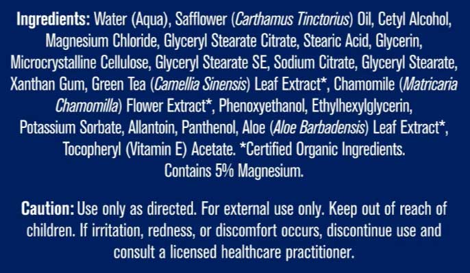 Trace Minerals Research Magnesium Lotion Ingredients