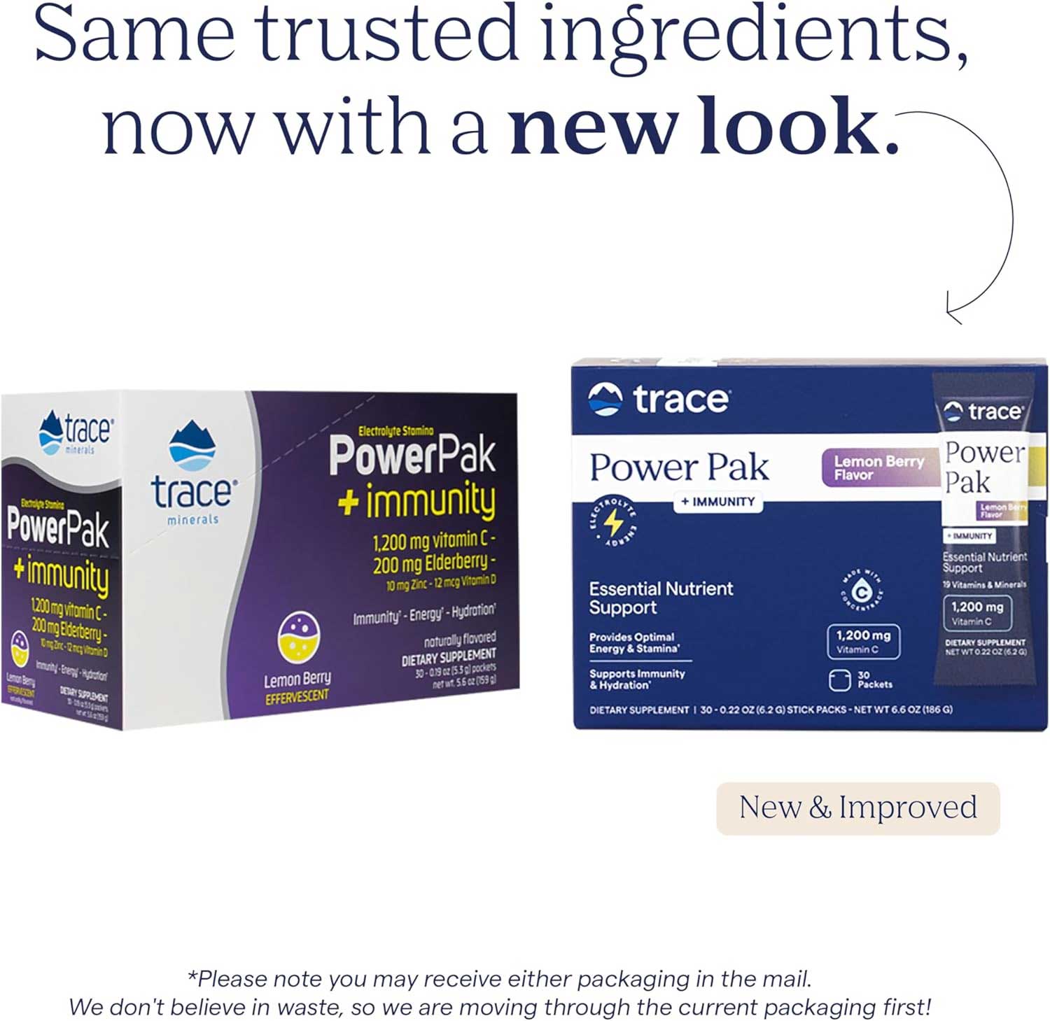 Trace Minerals Research Power Pak+ Immunity Lemon Berry New Look