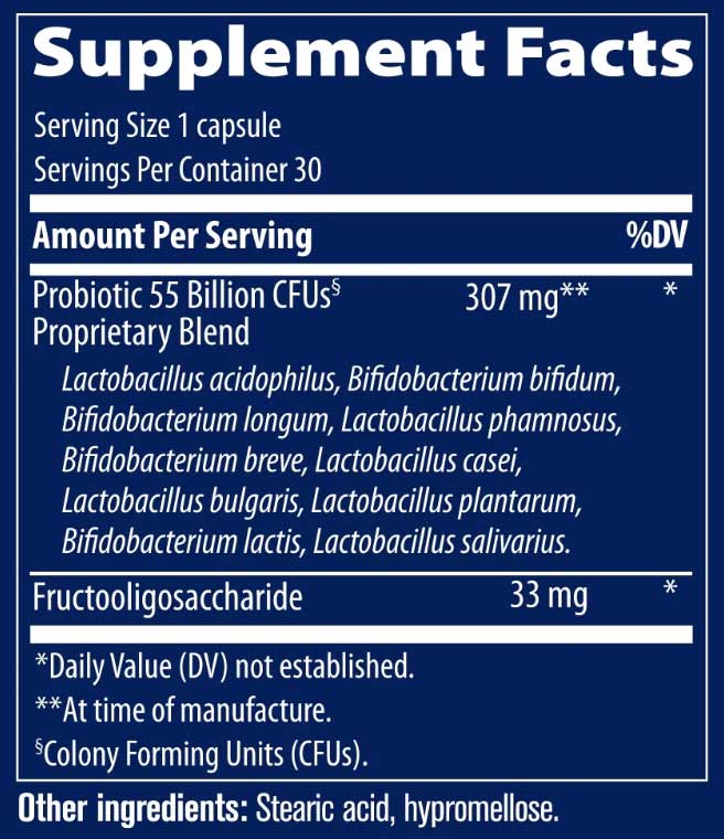 Trace Minerals Research Probiotic 55 Billion Ingredients