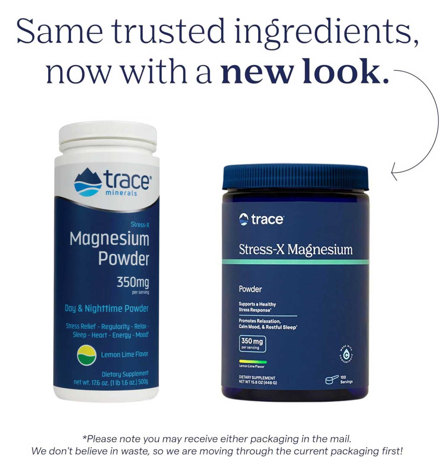 Trace Minerals Research Stress-X Magnesium Powder Lemon Lime New Look