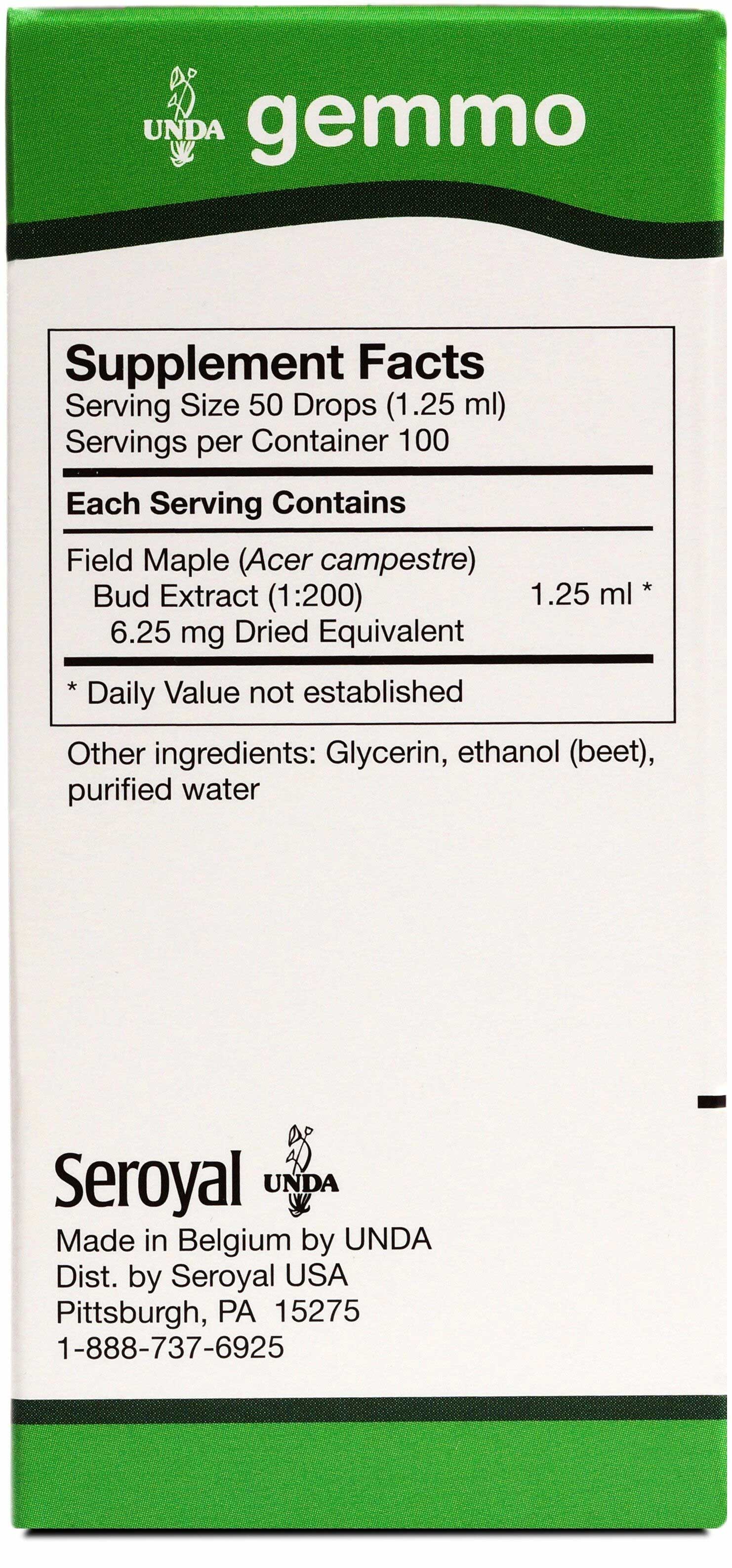UNDA Acer Campestre Ingredients