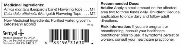UNDA Arnica Cream Ingredients