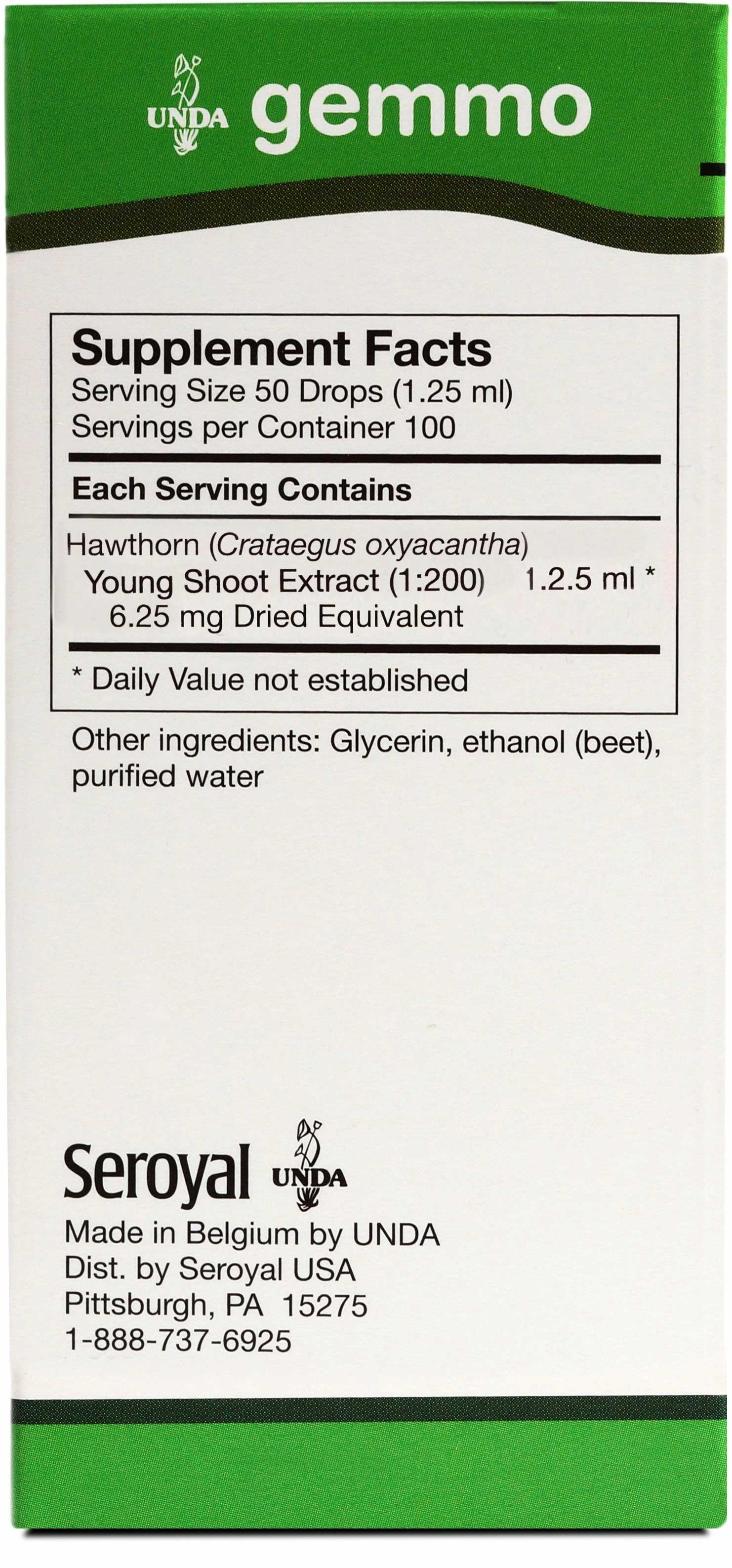 UNDA Crataegus Oxyacantha Ingredients