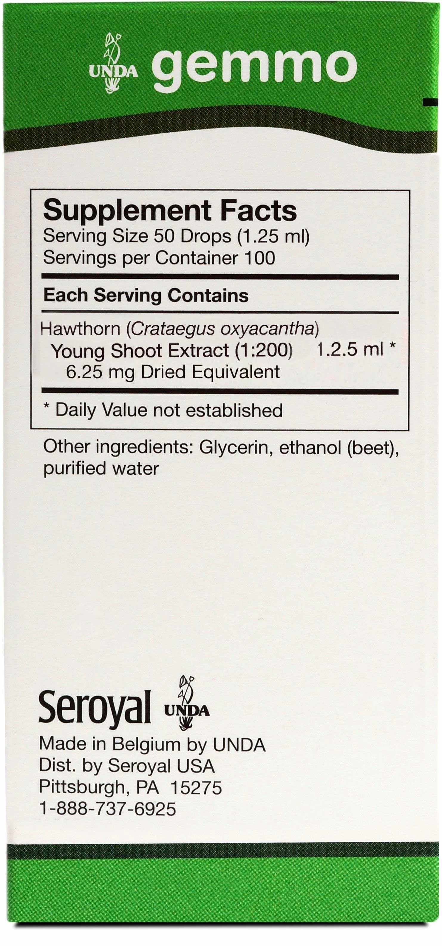 UNDA Crataegus Oxyacantha Ingredients 