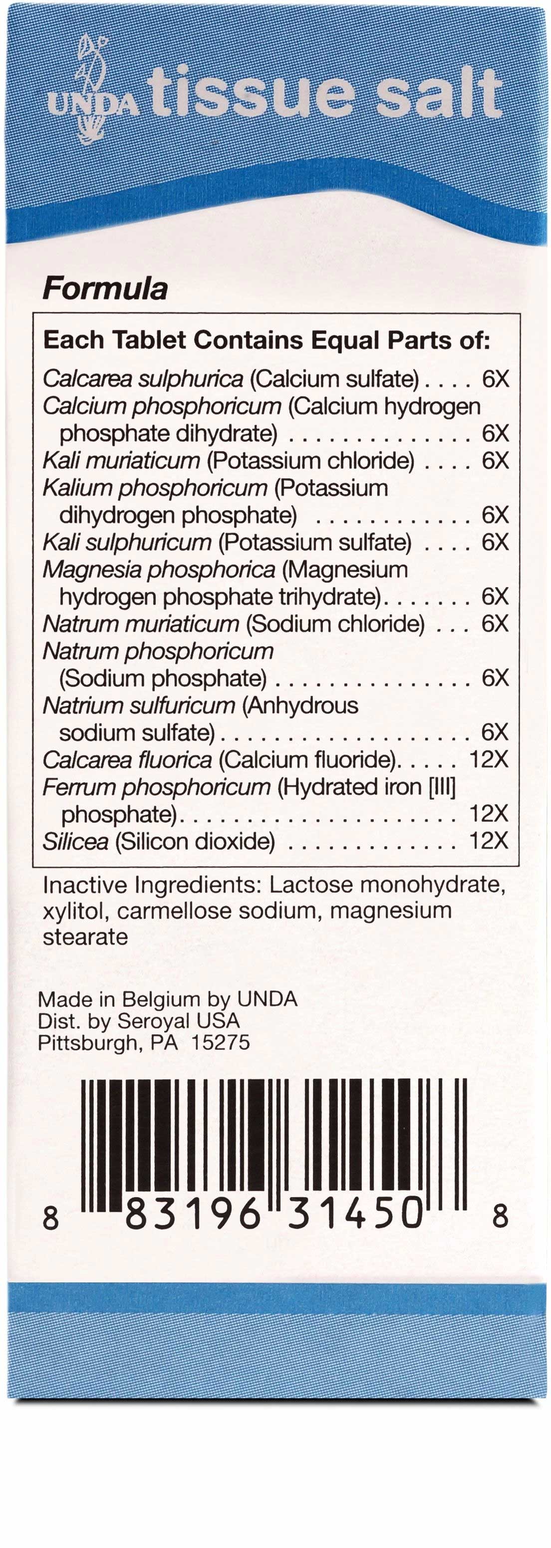 UNDA Melange Tissue Salt Ingredients