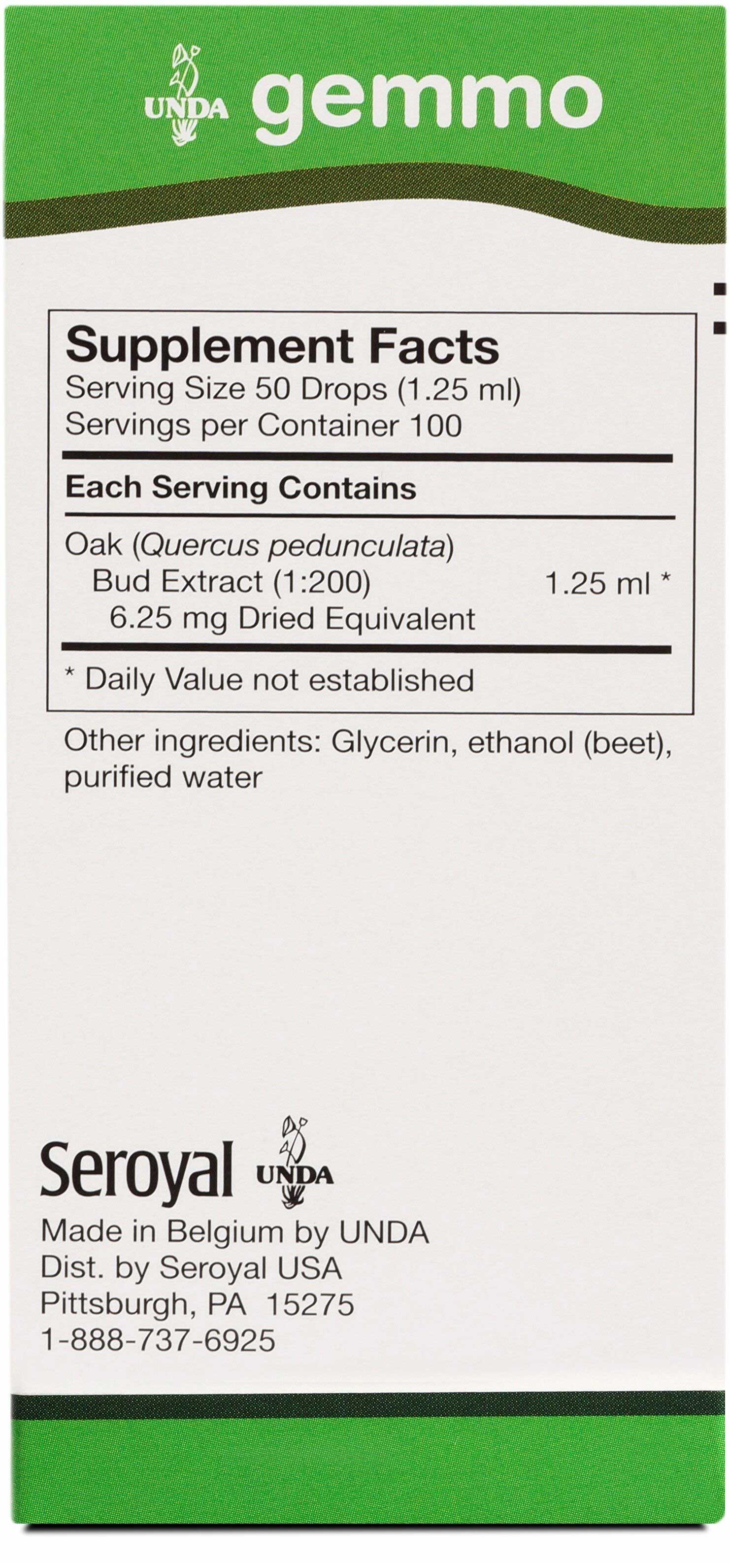 UNDA Quercus Pedunculata Ingredients