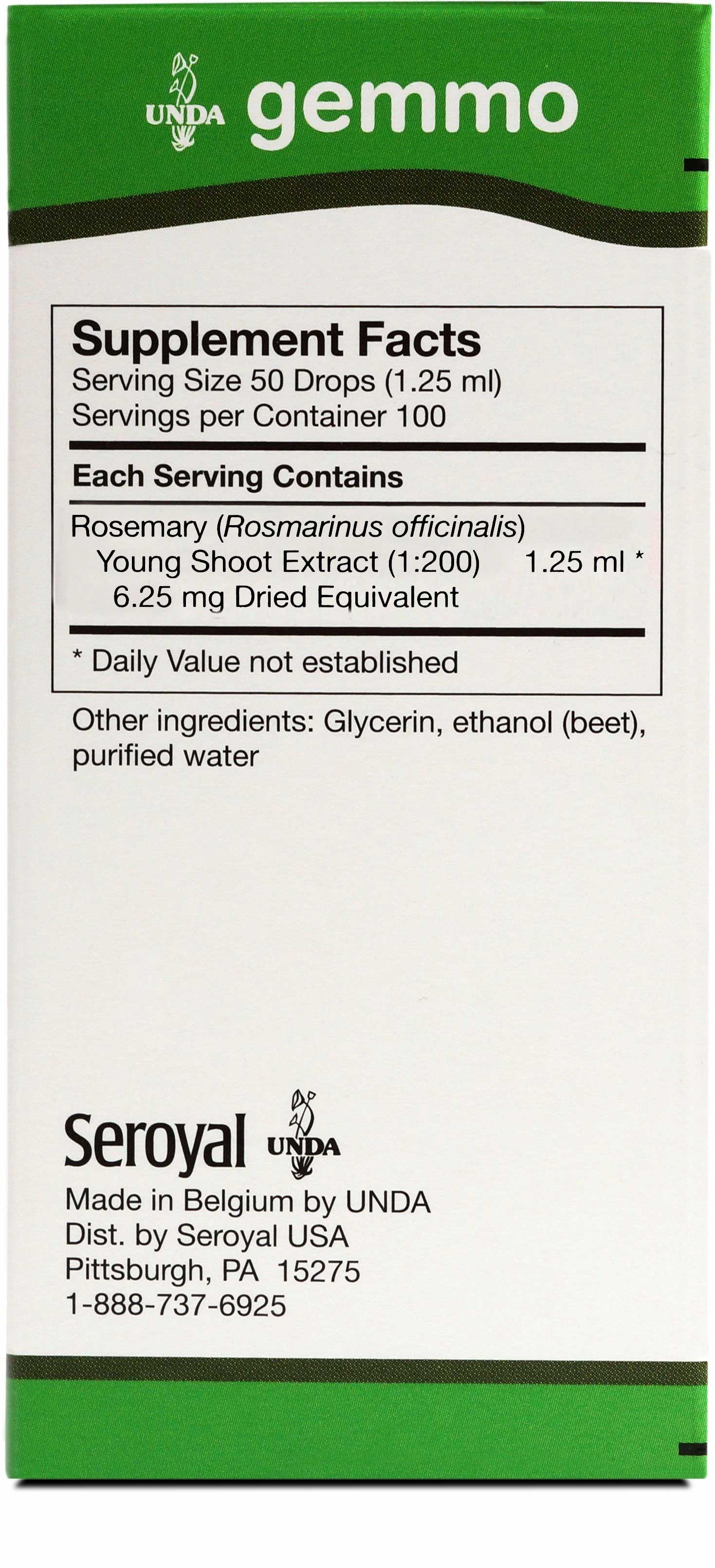 UNDA Rosmarinus Officinalis Ingredients