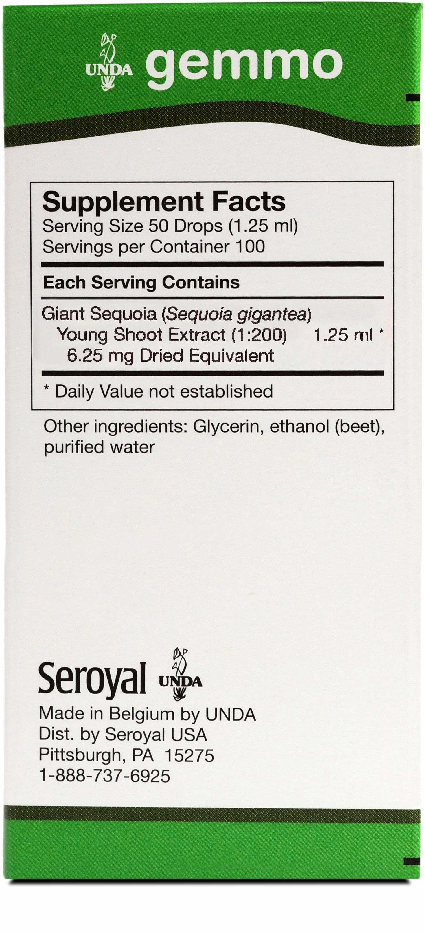 UNDA Sequoia Gigantea Ingredients