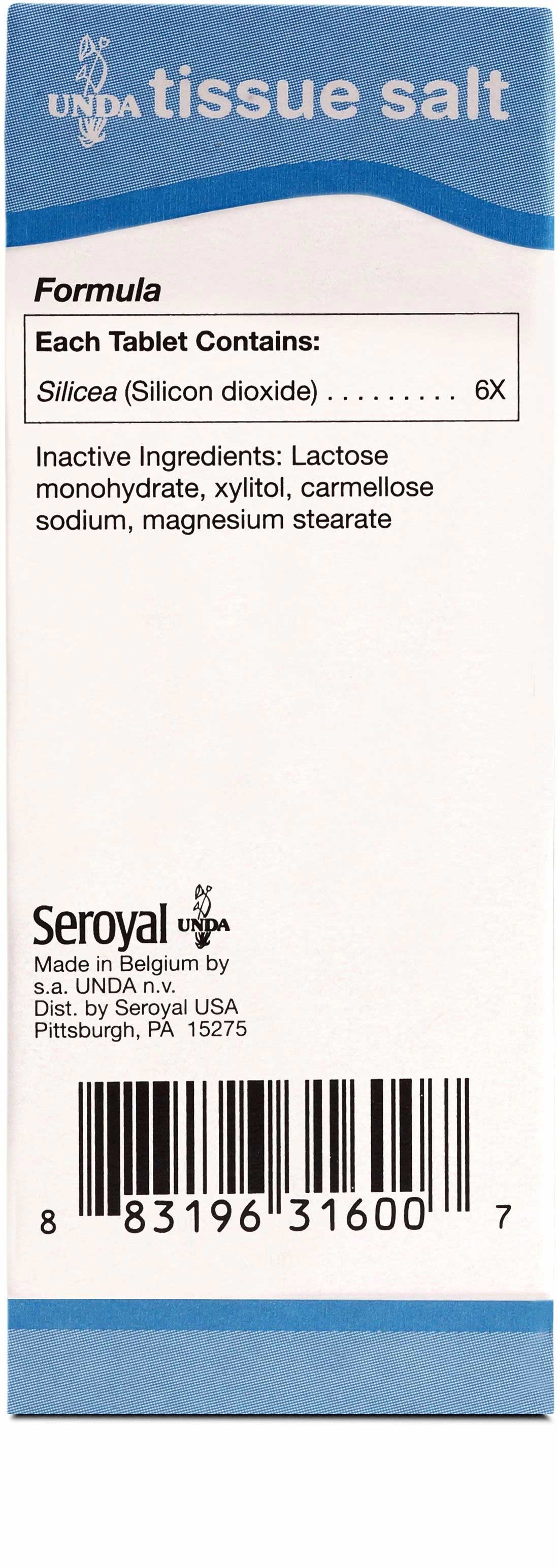 UNDA Silicea 6X Salt Ingredients