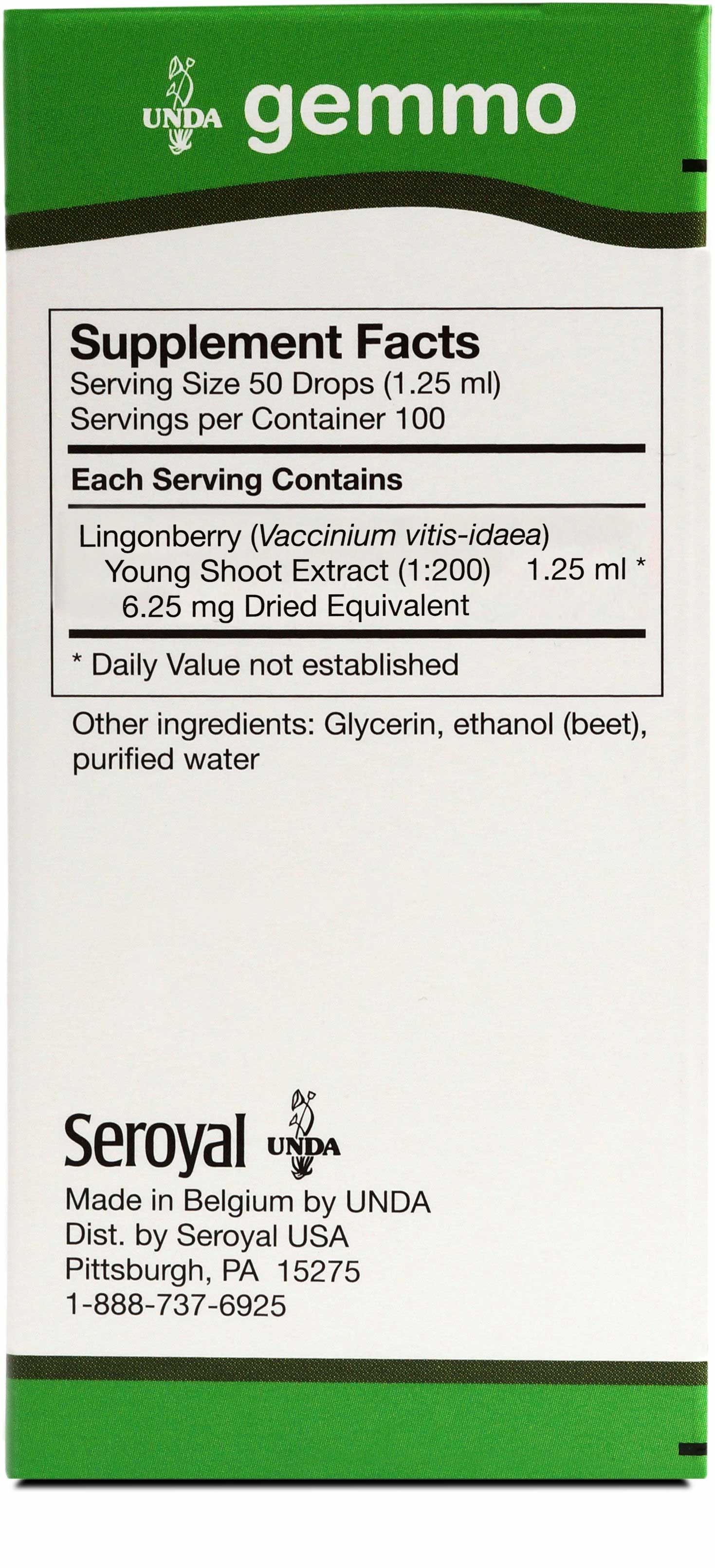 UNDA Vaccinium Vitis Idaea Ingredients