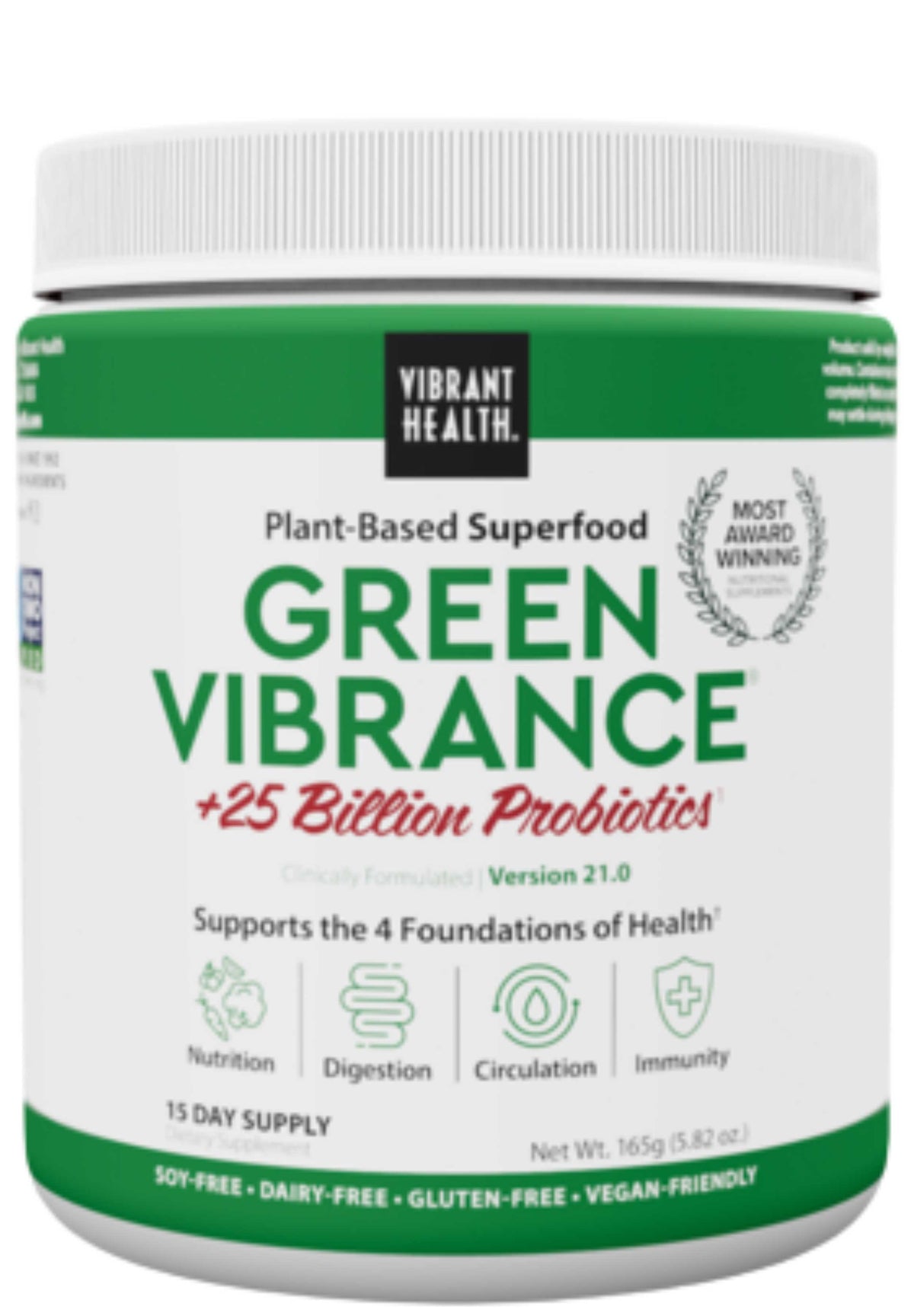 Vibrant Health Green Vibrance +25 Billion Probiotics Powder