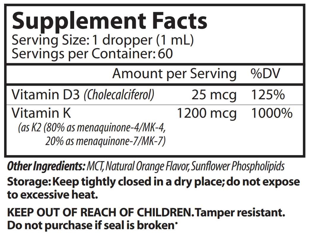 Vinco K2 (Liposomal) Ingredients