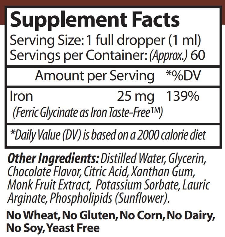 Vinco Liposomal Iron Ingredients