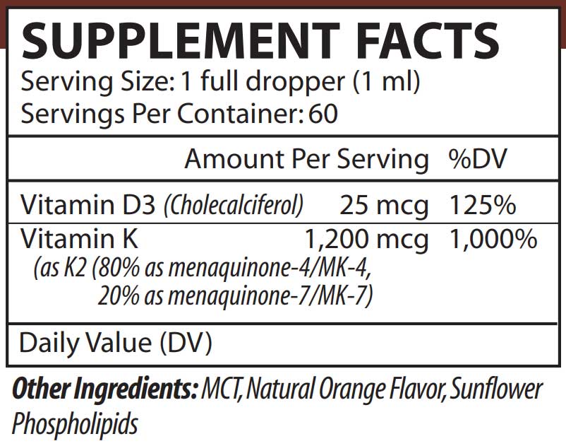 Vinco Liposomal K2+D3 Ingredients