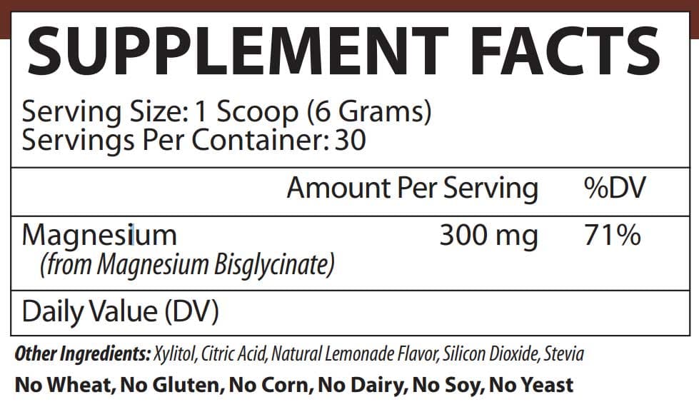 Vinco Magnesium Bisglycinate Ingredients