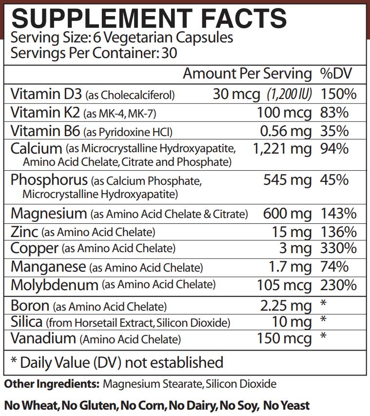 Vinco OsteoSheath Ingredients