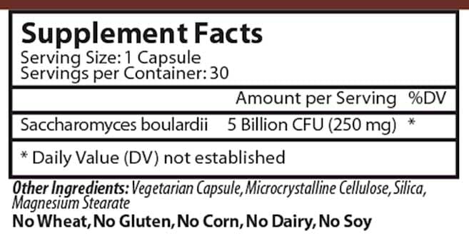 Vinco Probiotic S. boulardii Ingredients