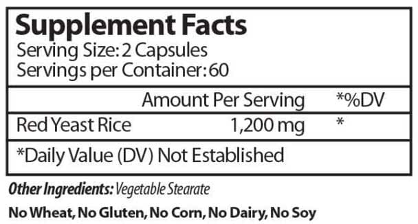 Vinco Red Yeast Rice Ingredients