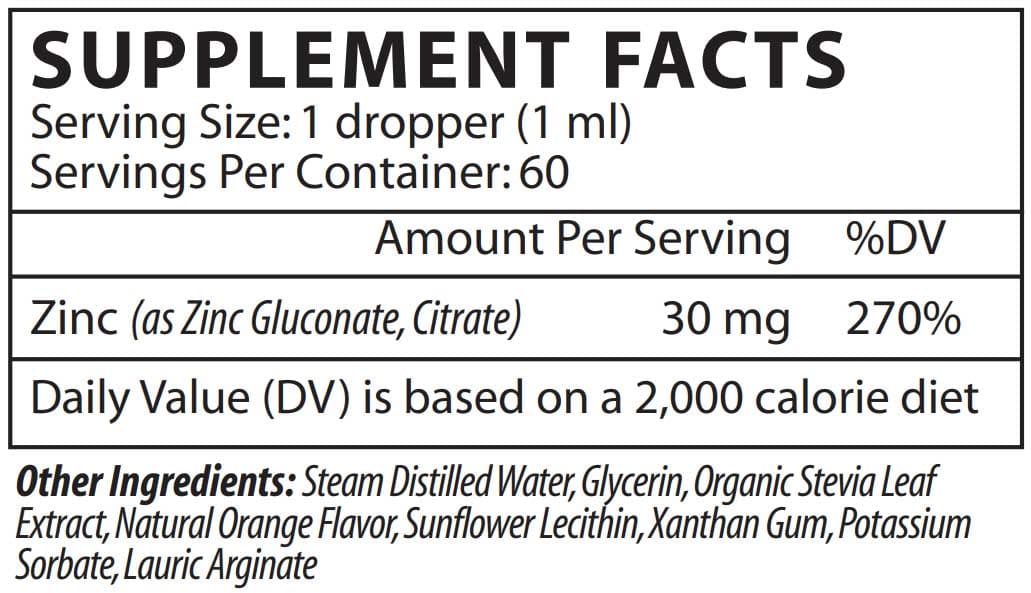 Vinco Zinc (Liposomal) Ingredients