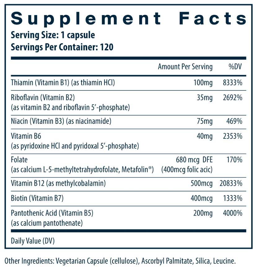 Vital Nutrients B-Complex Ingredients