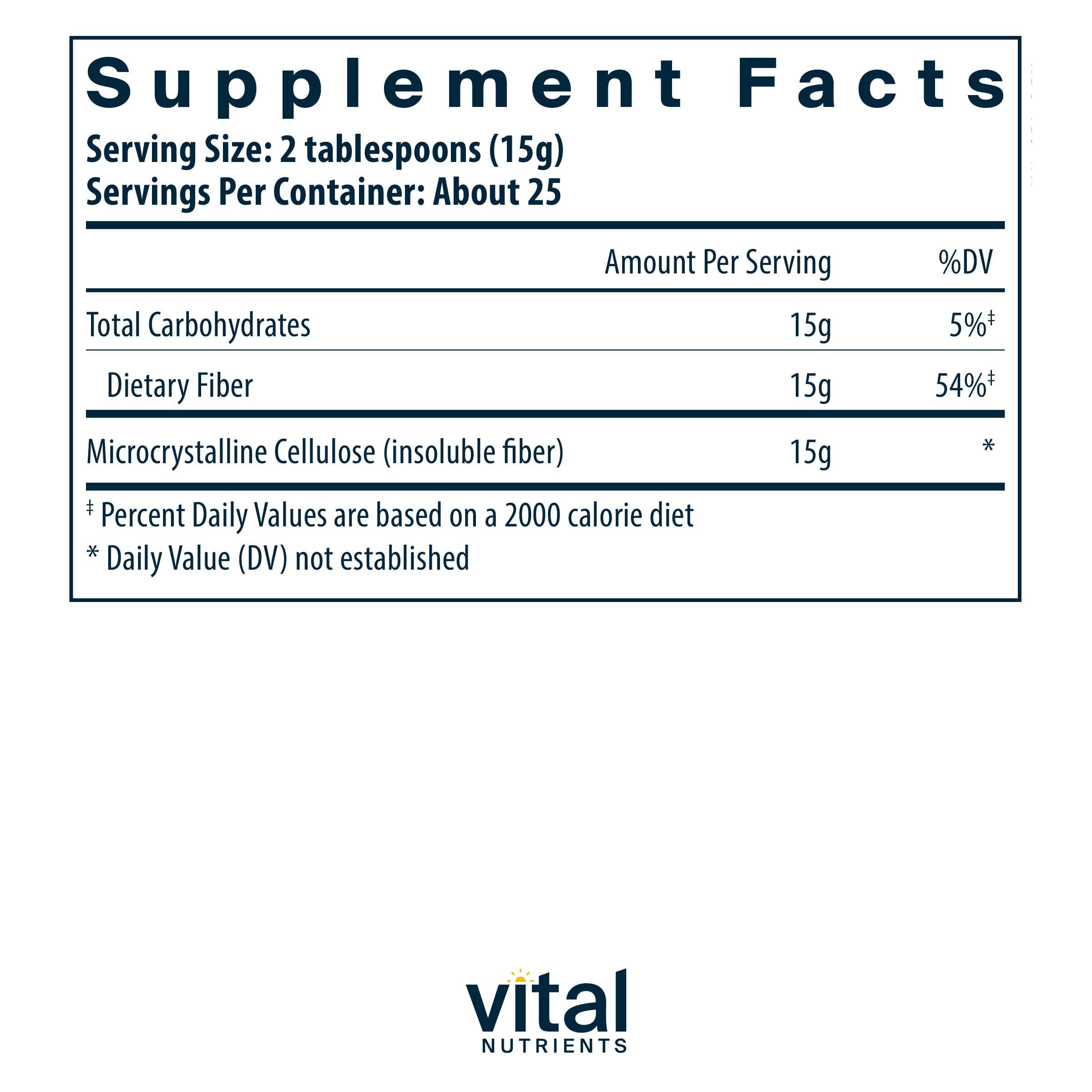 Vital Nutrients Cellulose Fiber Ingredients