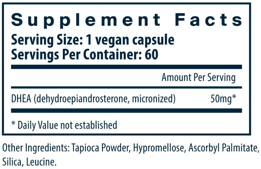 Vital Nutrients DHEA (micronized) 50 mg Ingredients