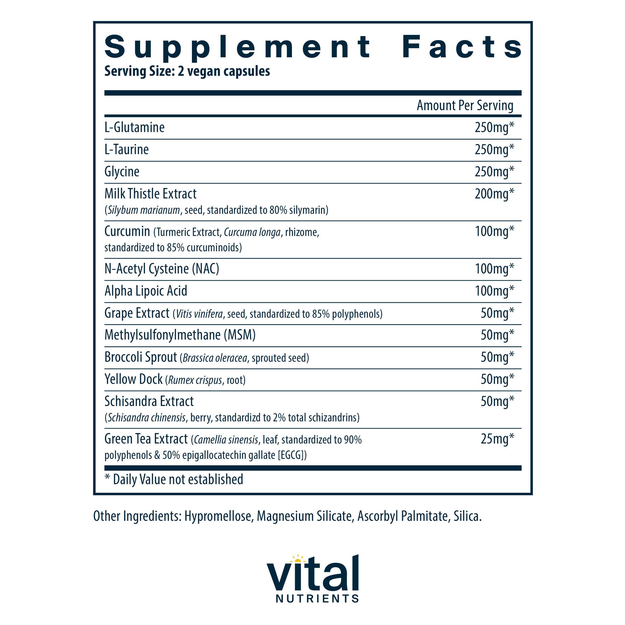 Vital Nutrients Detox Formula Ingredients