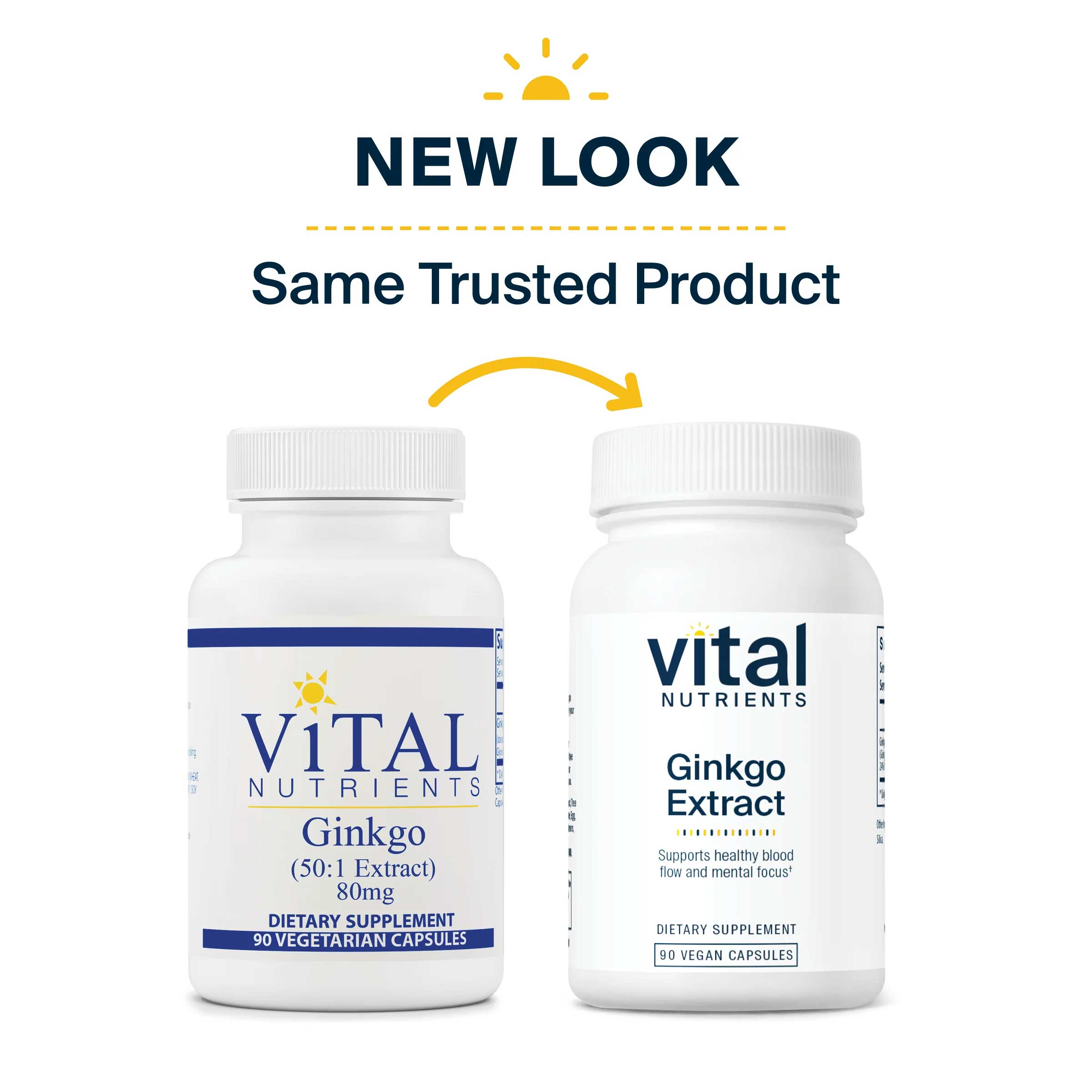 Vital Nutrients Ginkgo 50:1 Extract 80mg New Look