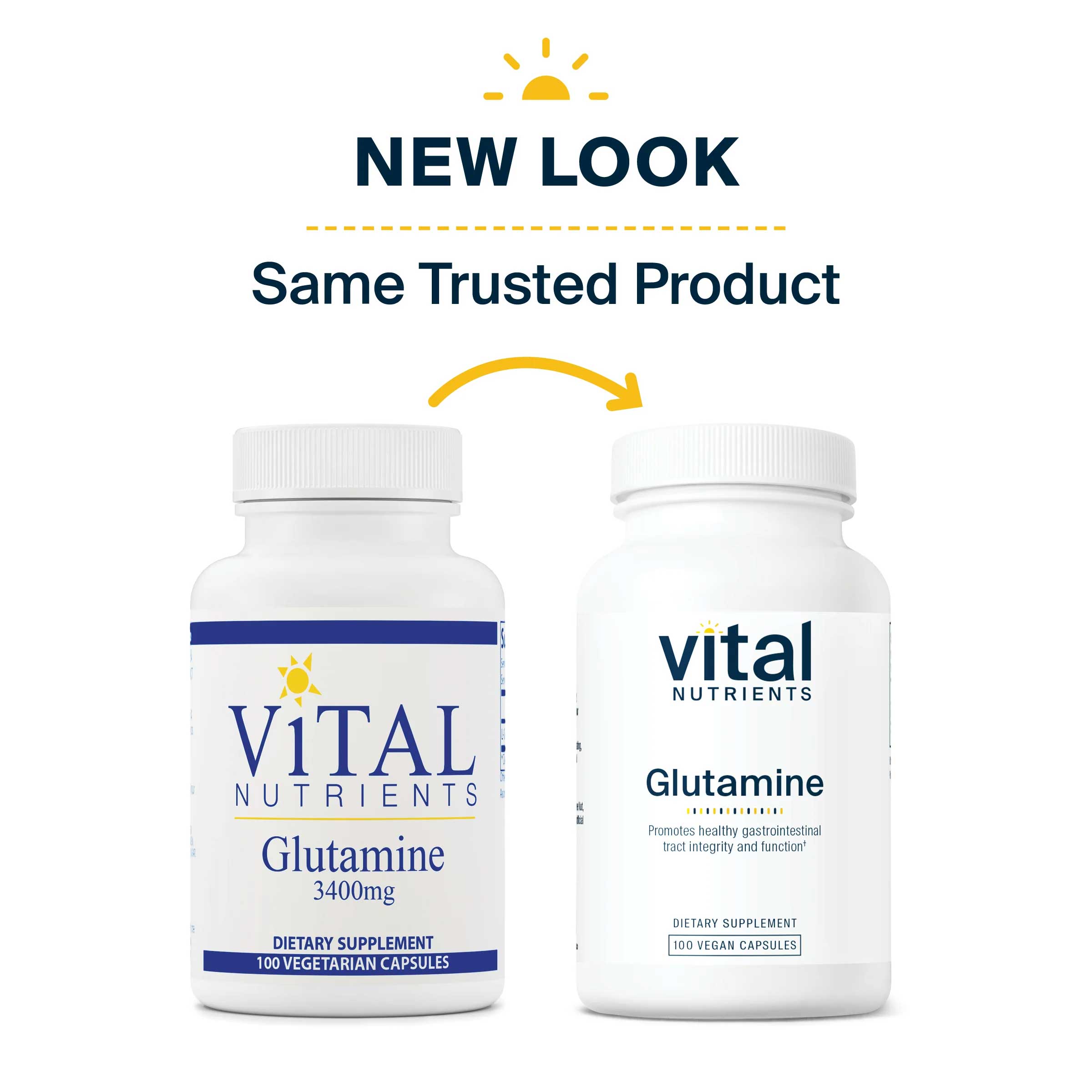 Vital Nutrients Glutamine 3400 mg New Look