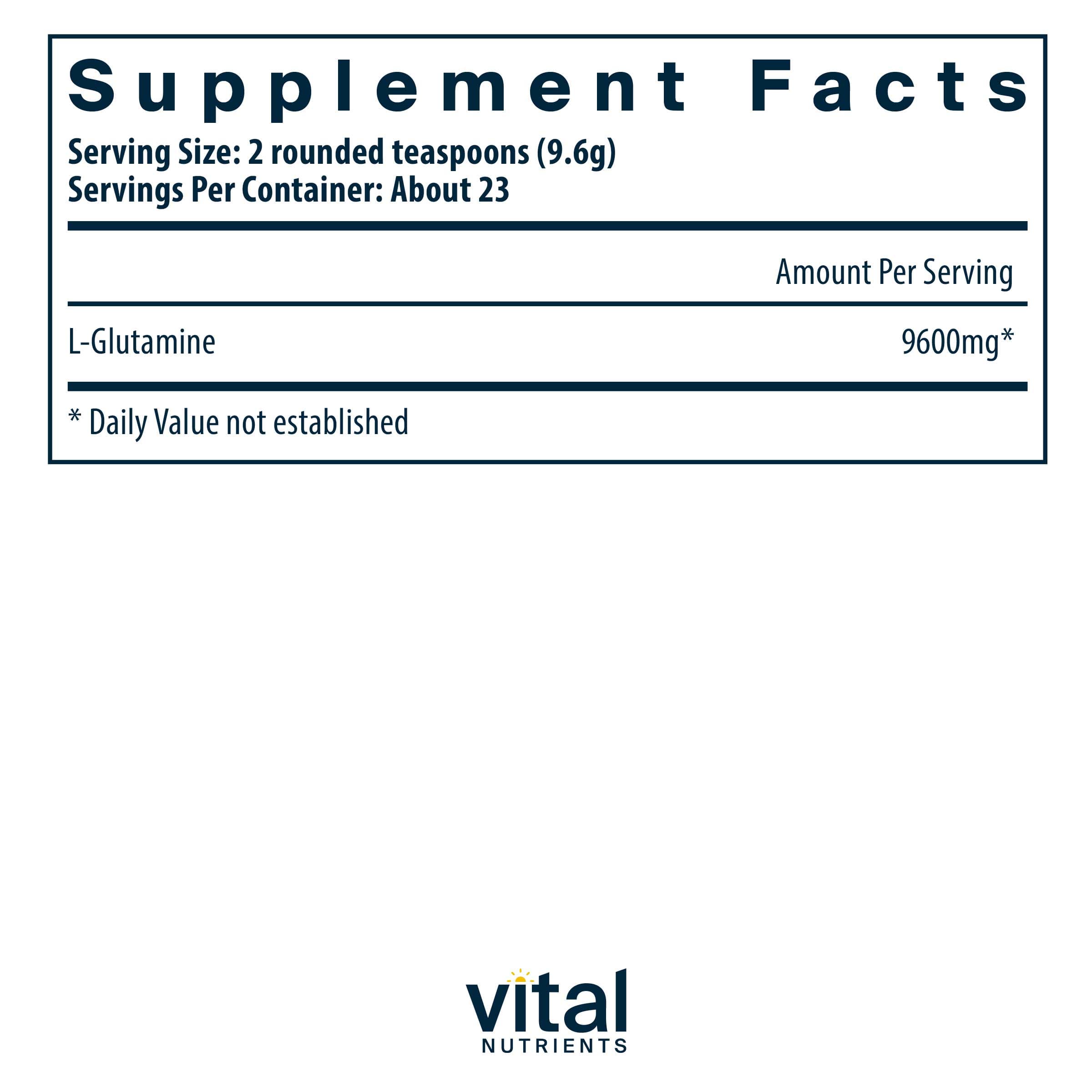 Vital Nutrients Glutamine Powder Ingredients