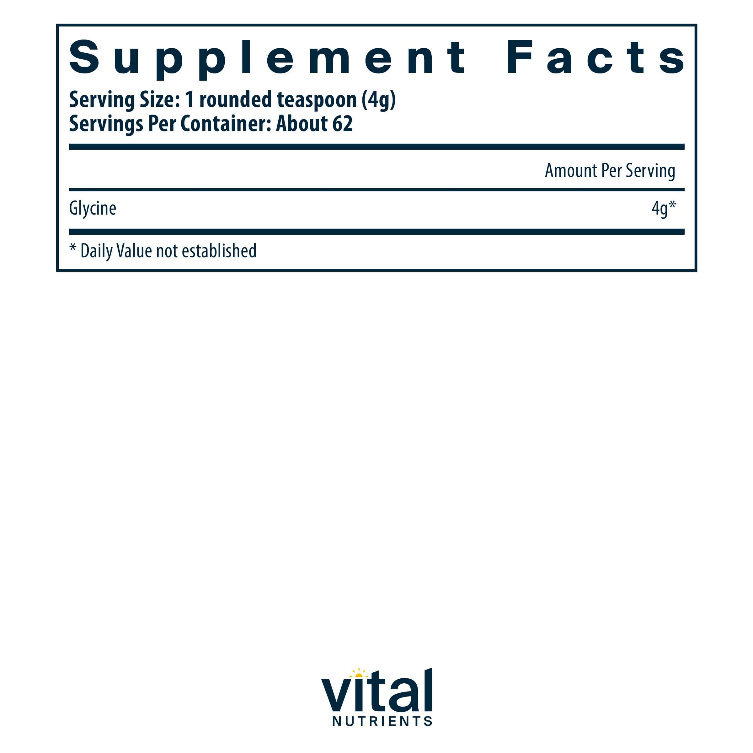 Vital Nutrients Glycine Powder Ingredients