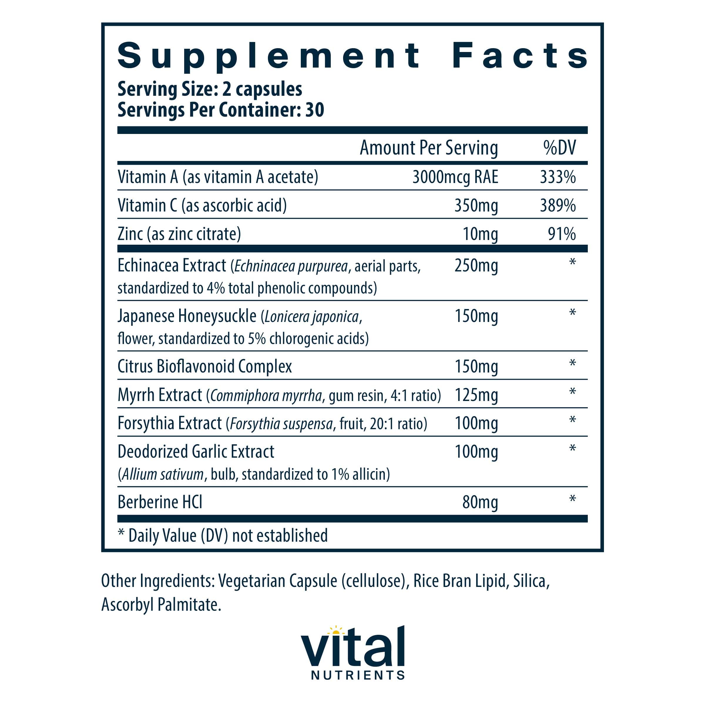 Vital Nutrients Herbal Biotic Ingredients