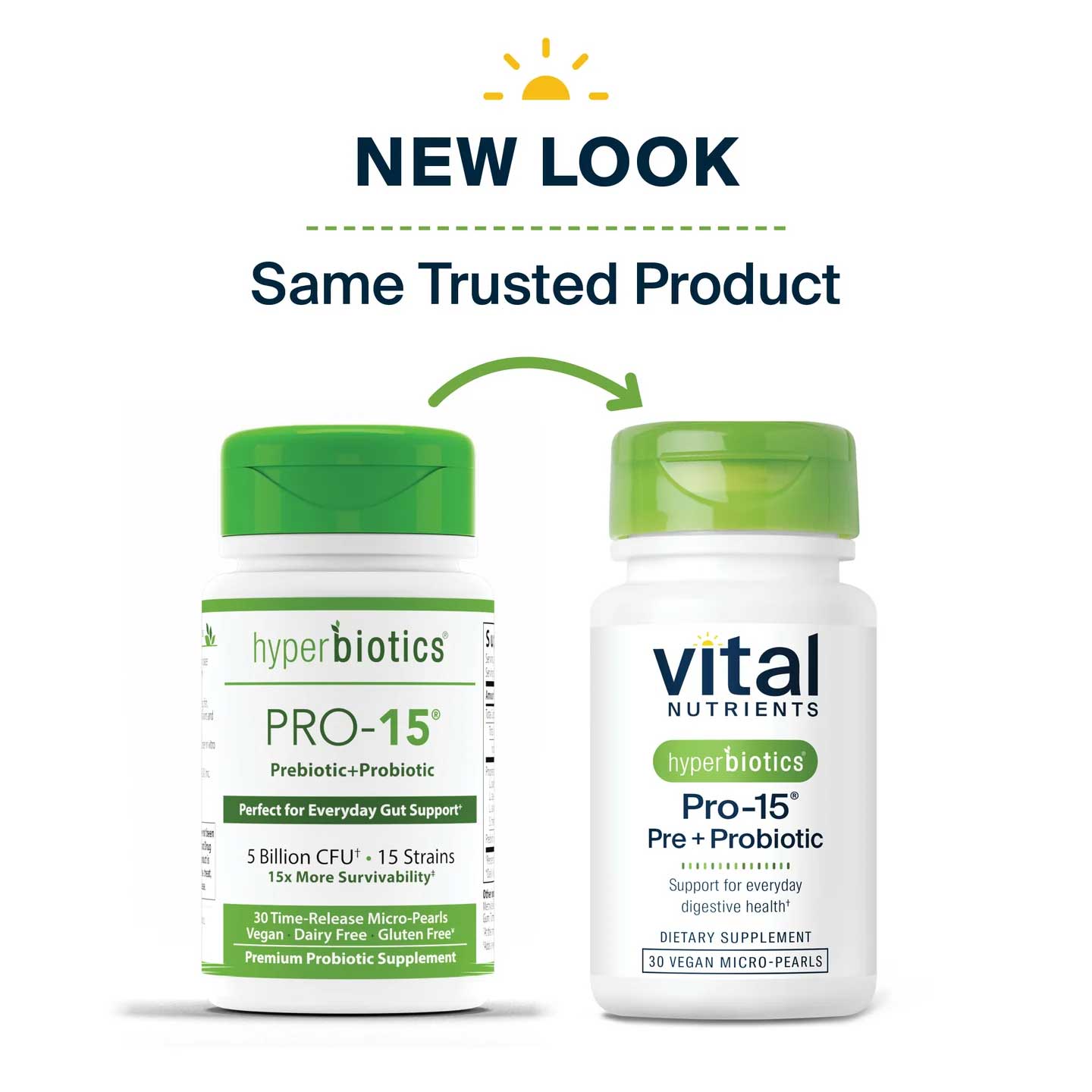 Vital Nutrients Hyperbiotics Pro-15 Pre + Probiotic New Look