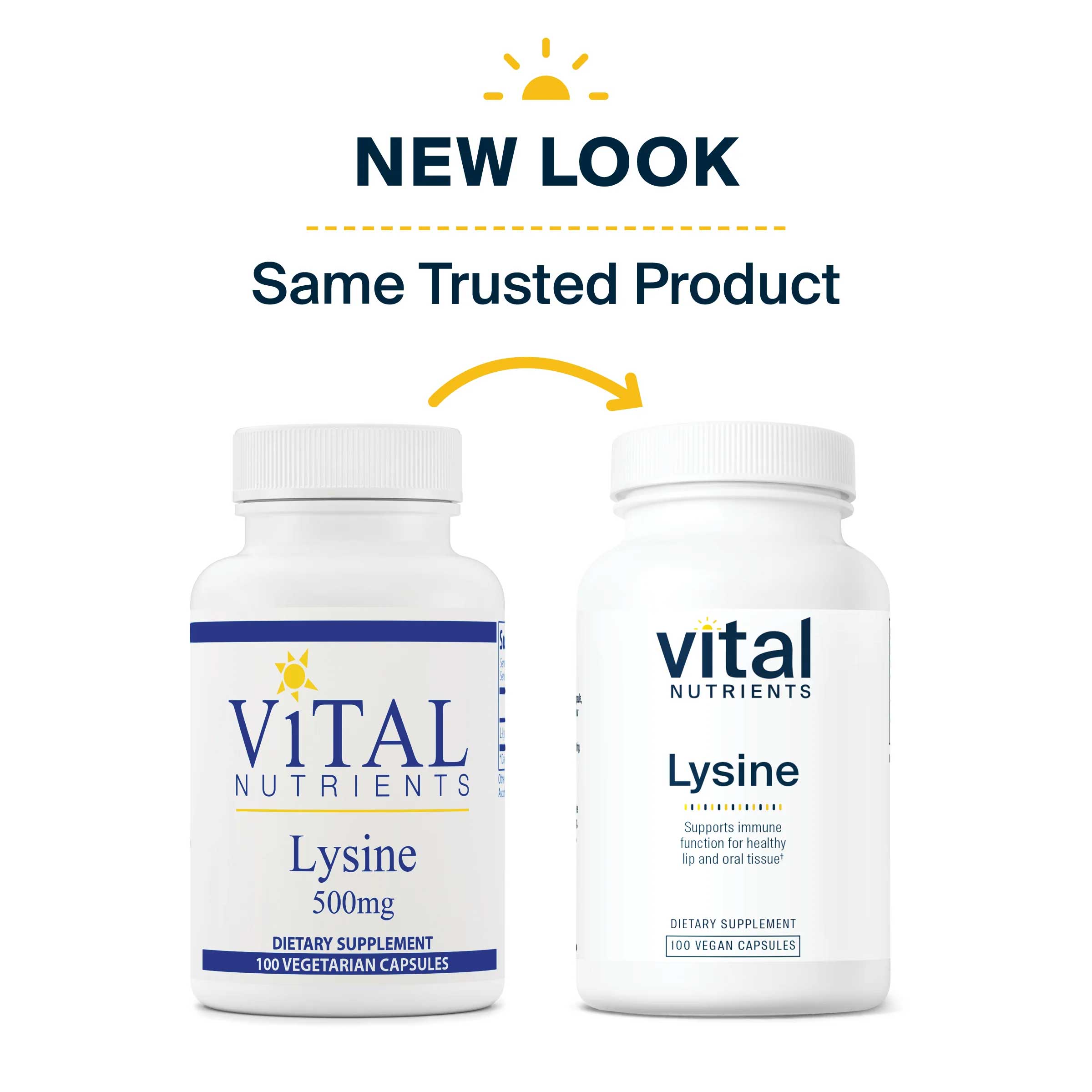 Vital Nutrients L-Lysine 500mg New Look