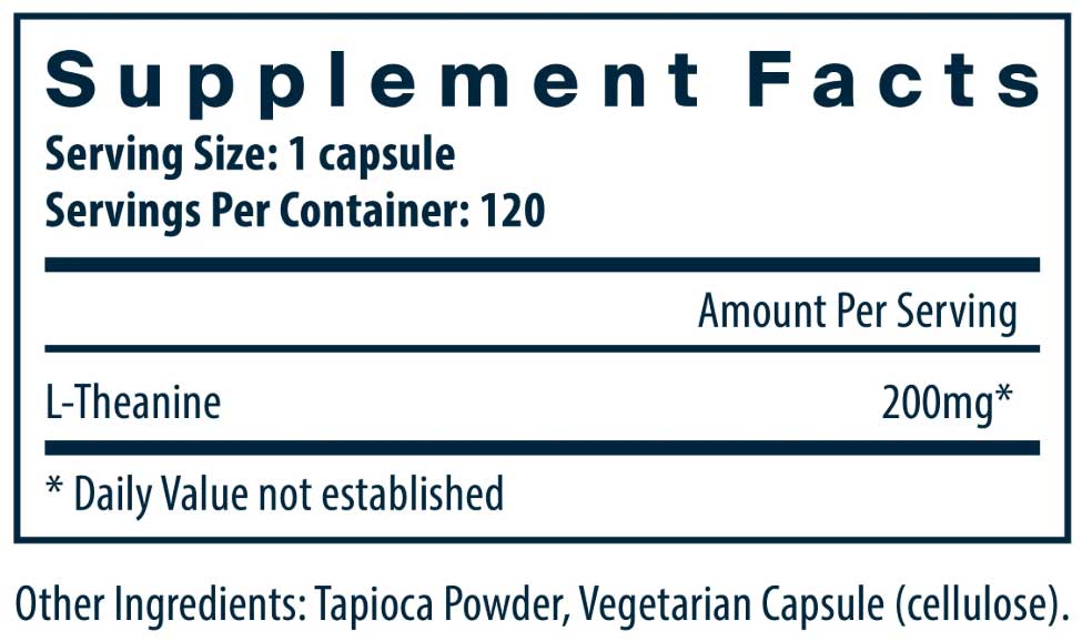 Vital Nutrients L-Theanine 200mg Ingredients