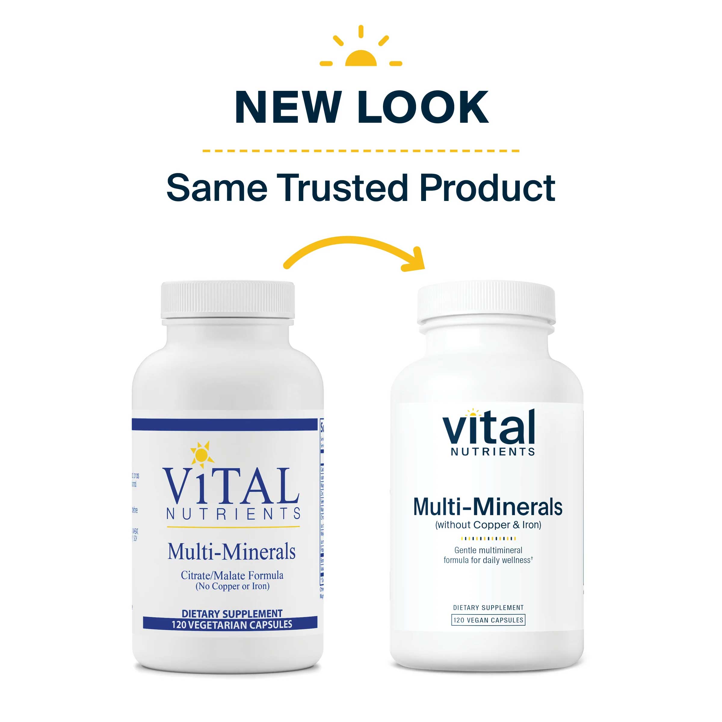 Vital Nutrients Multi-Minerals Citrate/Malate Formula (No Copper or Iron) New Look