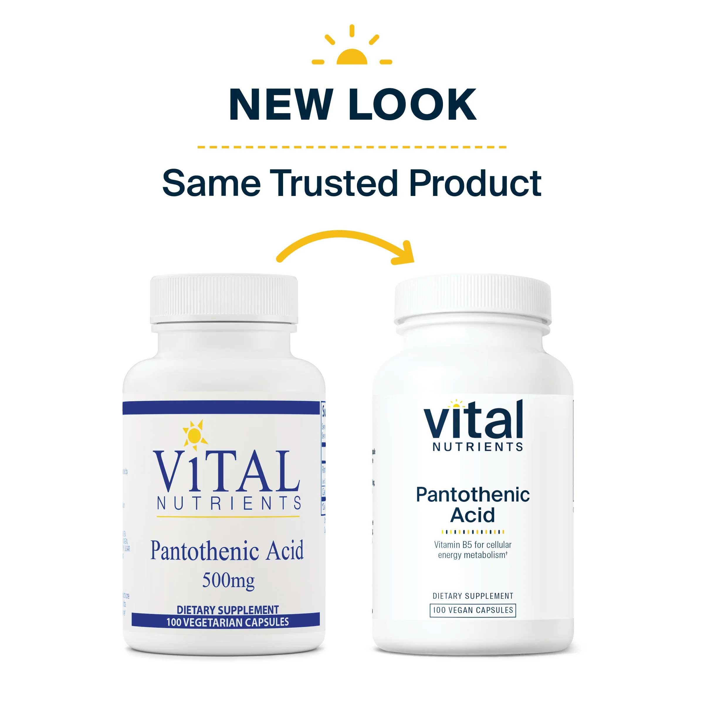 Vital Nutrients Pantothenic Acid 500mg New Look