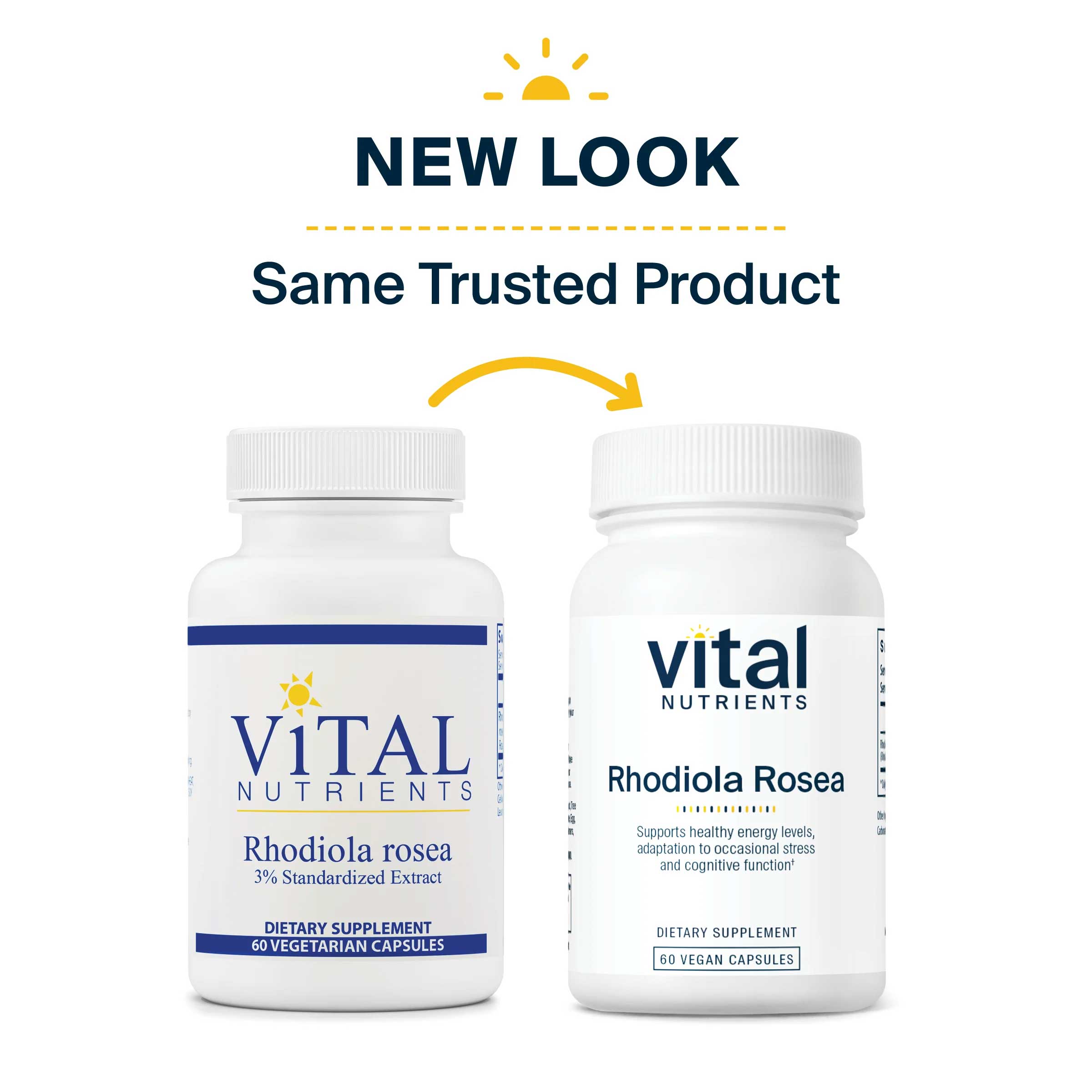 Vital Nutrients Rhodiola Rosea 3% New Look