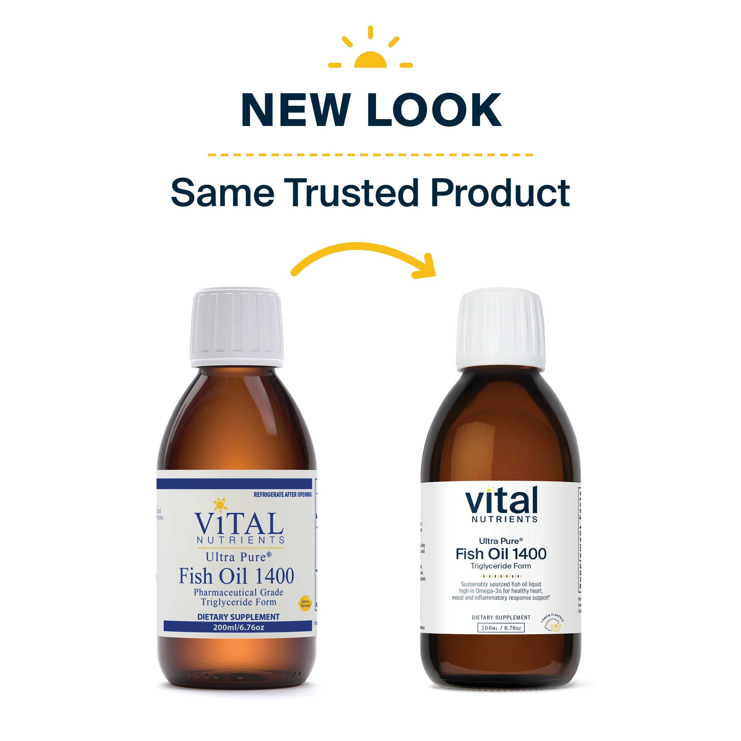 Vital Nutrients Ultra Pure Fish Oil 1400 200ml New Look