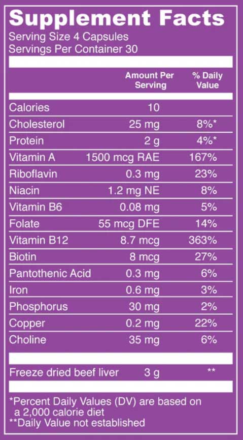 Vital Proteins Beef Liver Capsules Ingredients